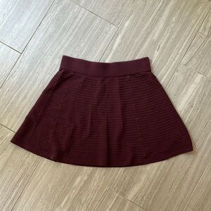 Plum colored knit winter skirt from LOFT